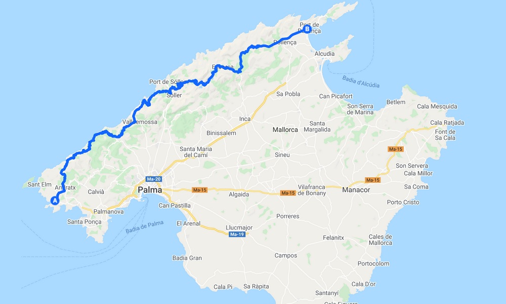 Andratx to Pollenca